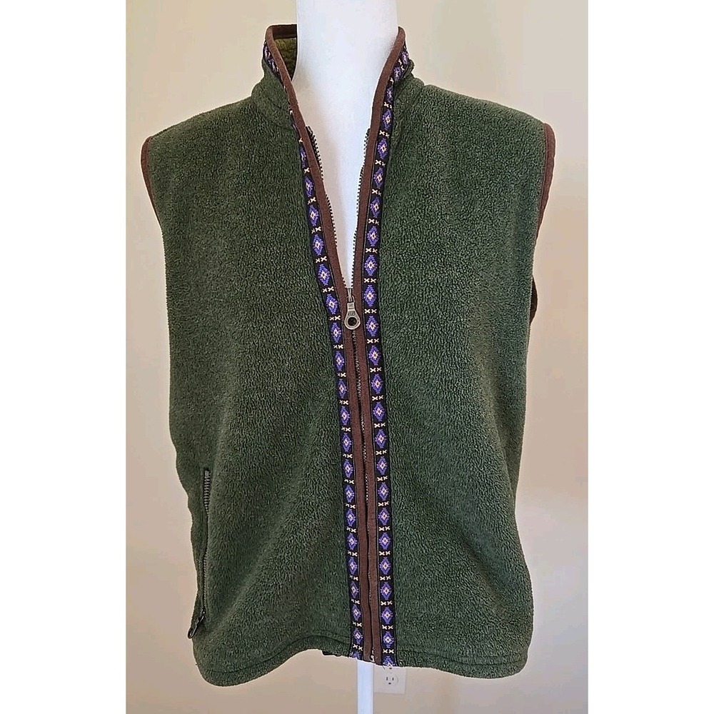Älf by Kuhl Ladies Polartec Fleece Vest USA Forest Green Zip Pockets X-Large EUC